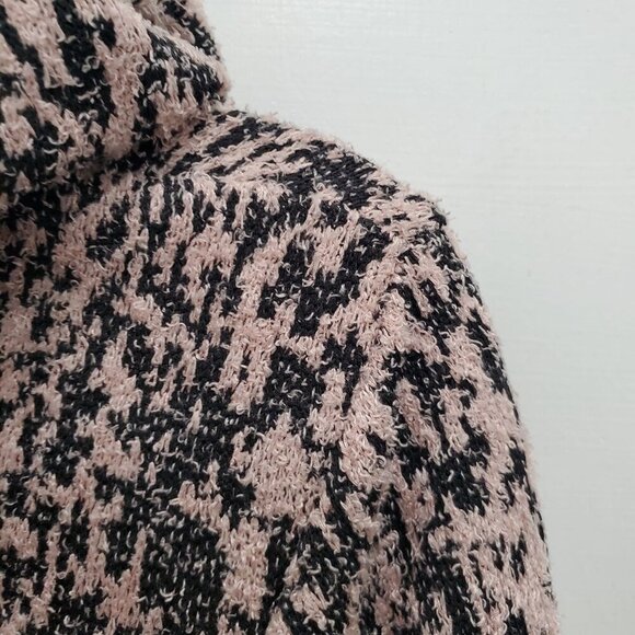 New Directions Women's Rose Black‎ Abstract Cowl Neck Sharkbite Hem Sweater XL - Picture 2 of 7
